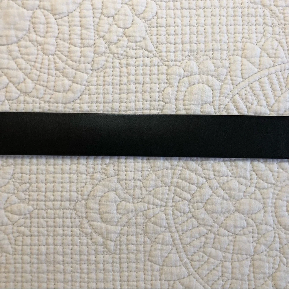ALL SAINTS NWT Men’s Black 35 mm Flat Strap Square Buckle Leather Belt Size 42